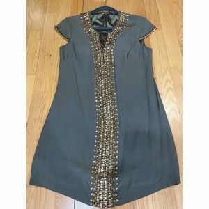 Bebe Dress : Olive green with gems Size Small